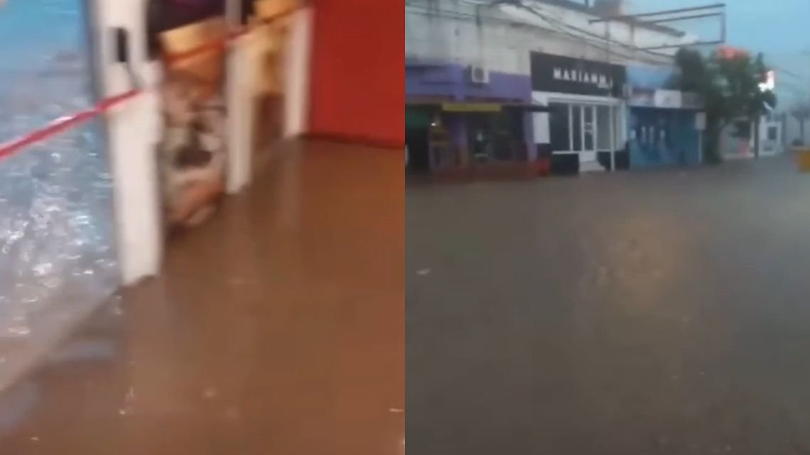 Llovió mucho de golpe en Calamuchita: calles convertidas en torrentes y autos arrastrados