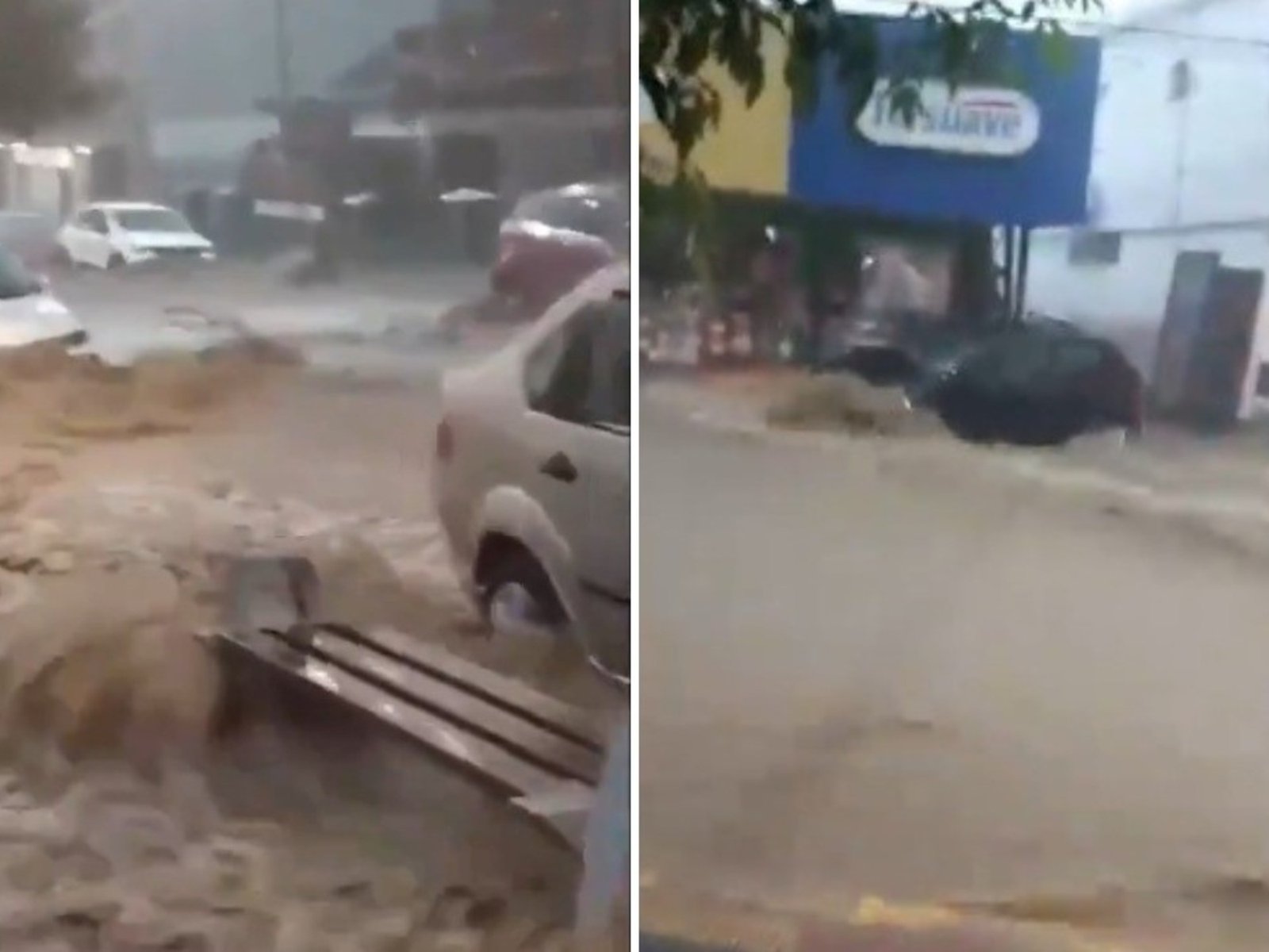 inundaciones en calles, casas y autos arrastrados