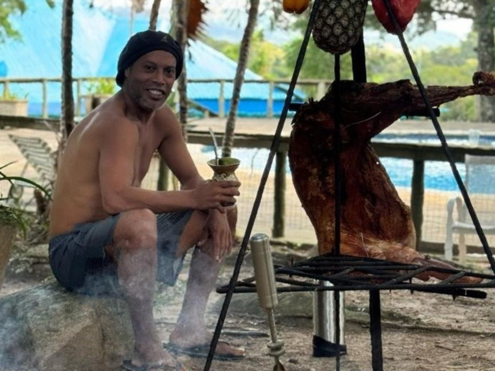 sus geniales fotos haciendo asado y tomando mate en la previa de su cumpleaños 45