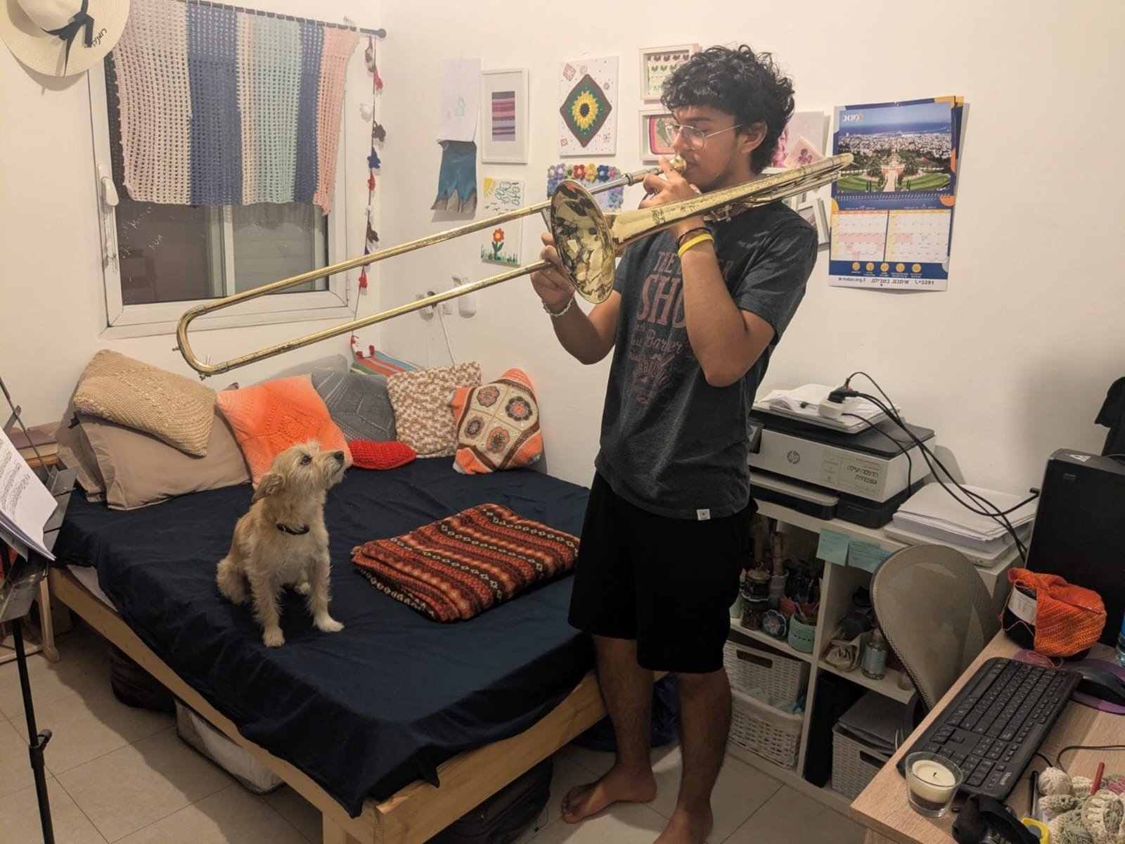 El joven músico argentino que pasó la pesadilla de la guerra en Israel tocando el trombón en un sótano