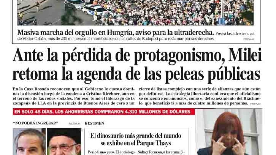 La tapa del Diario PERFIL del domingo 29 de junio de 2025