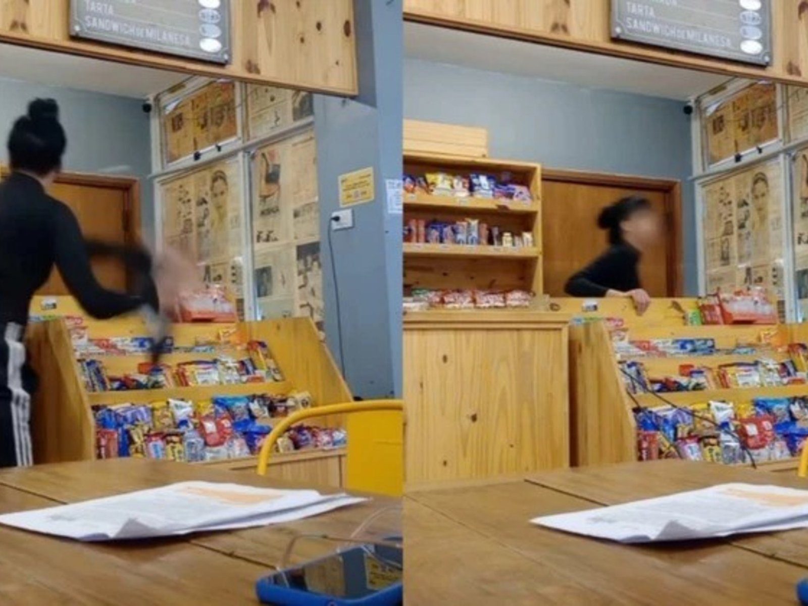 Una empleada destrozó el buffet de la Universidad de Mar del Plata y grabó toda la secuencia