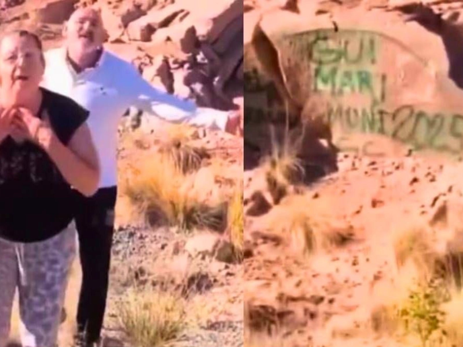 la Justicia de Mendoza busca a los turistas que pintaron una roca con aerosol y la multa que deberán pagar