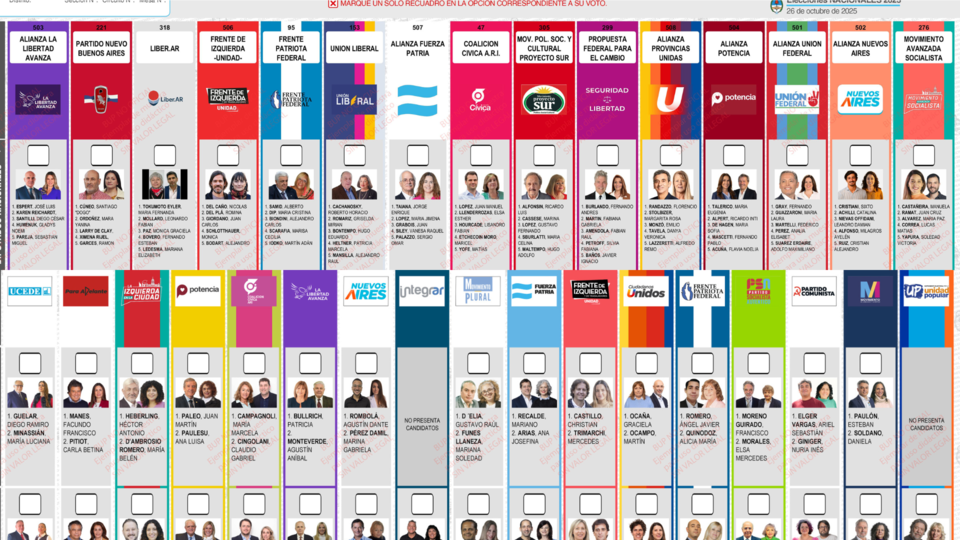 Así son las boletas únicas de papel en cada provincia: qué se elige el 26 de octubre y cómo votar | Las aprobó la Cámara Nacional Electoral