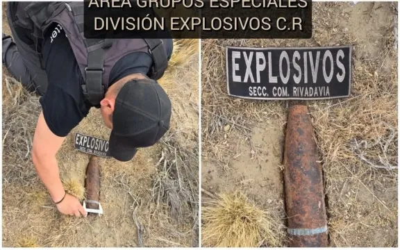 Hallan un proyectil de artillería oxidado cerca de la escombrera municipal