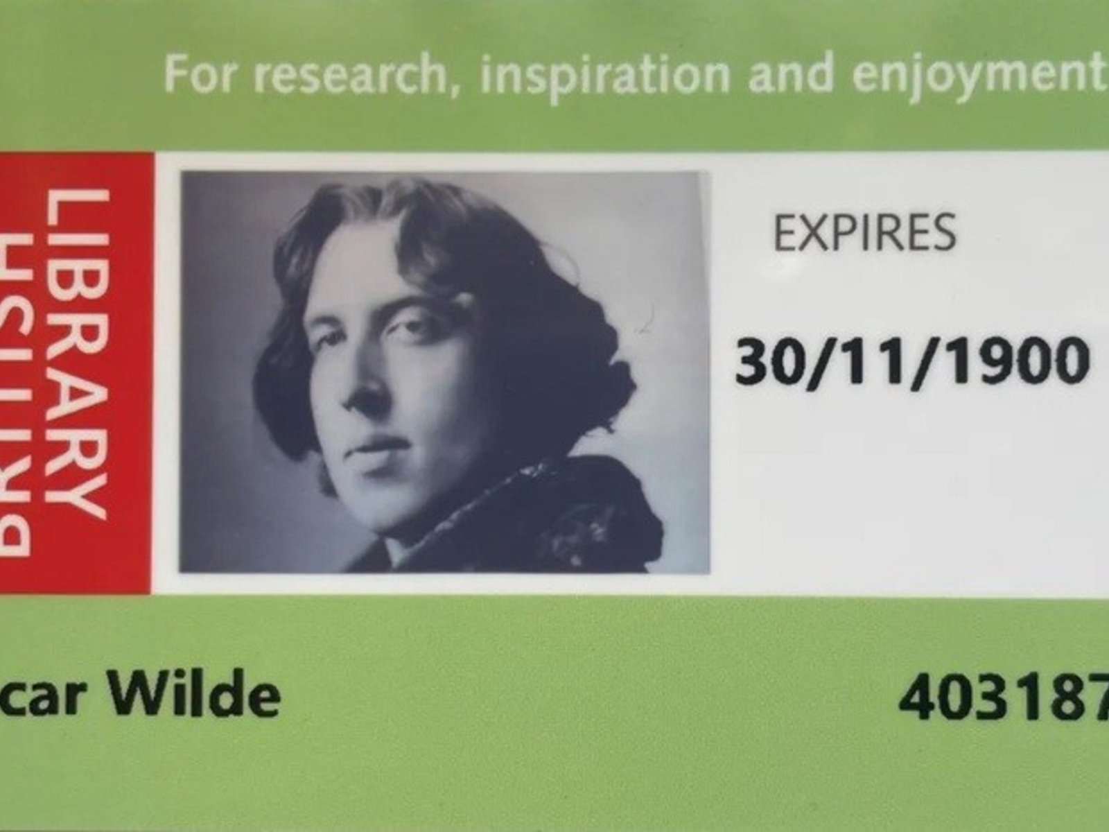 La Biblioteca Británica devuelve a Oscar Wilde su carné de lector 130 años después