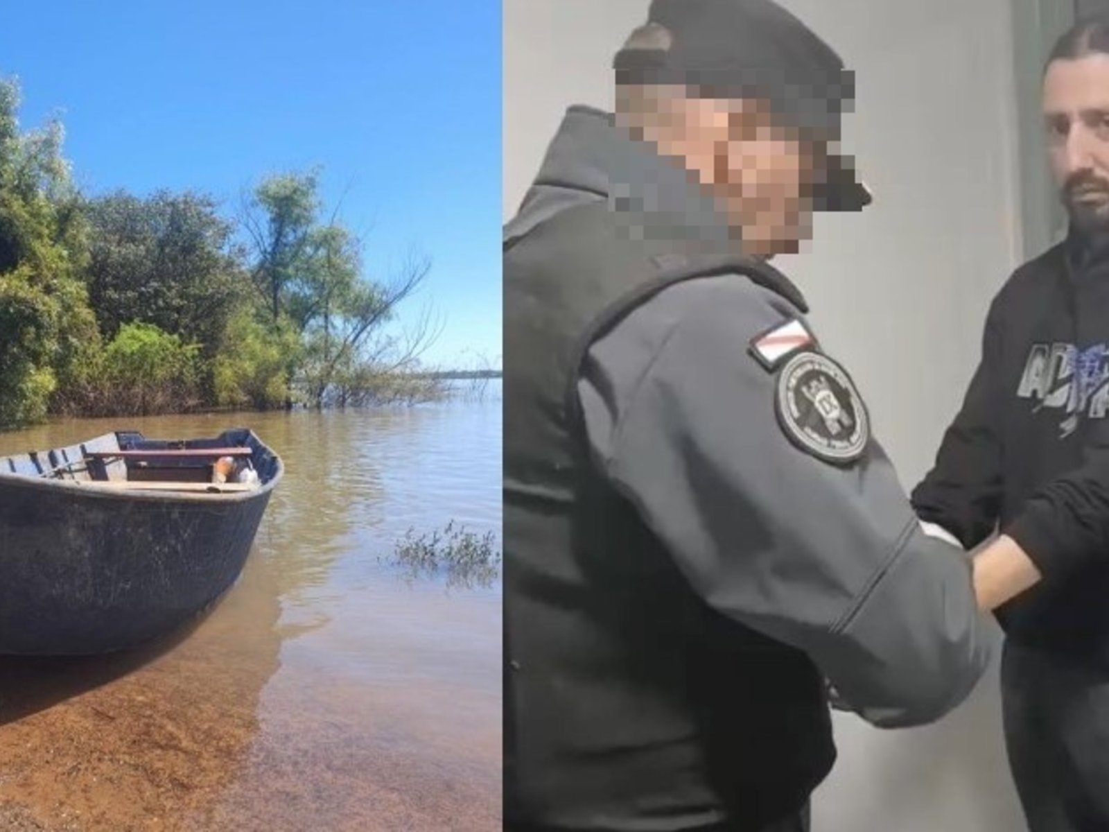 La foto del bote que usó Pablo Laurta para cruzar desde Uruguay, su traslado a Córdoba y otra vez la misma frase