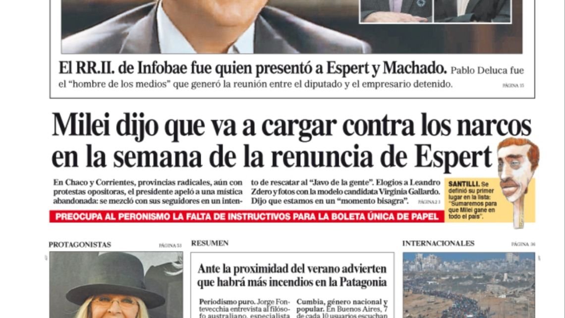 La tapa del Diario PERFIL del domingo 12 de octubre de 2025