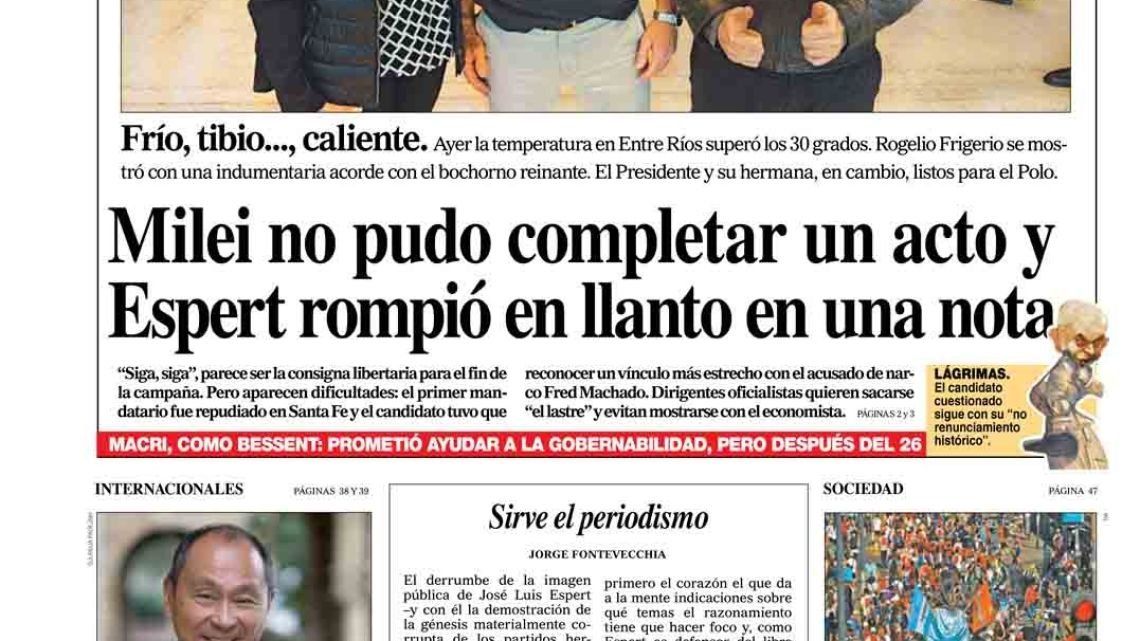 La tapa del Diario PERFIL del domingo 5 de octubre de 2025