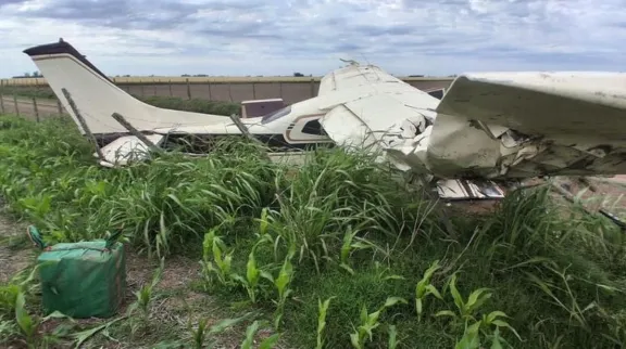 Otro narcovuelo: Hallan avioneta con cocaína estrellada en Arequito