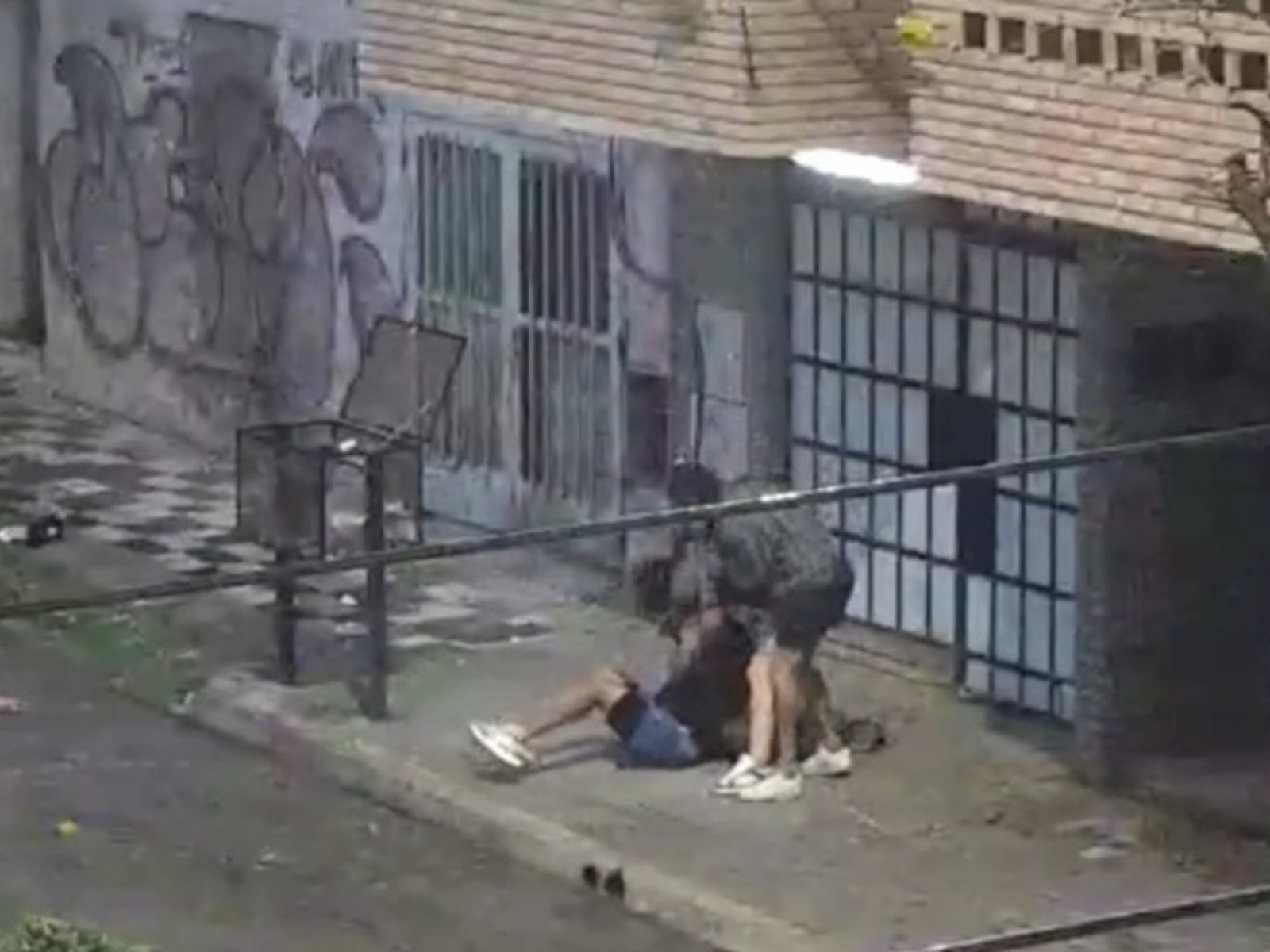 puñetazos y patadas en el piso para robarle un celular