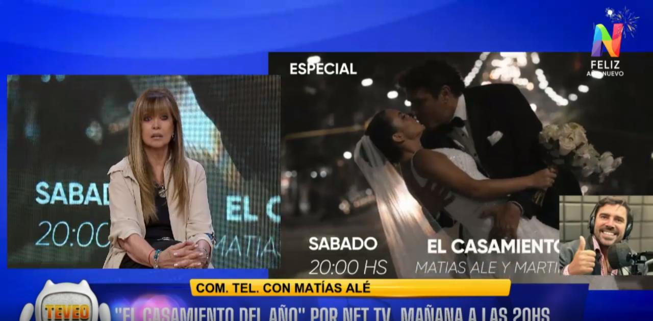 'El casamiento del año' de Matías Alé y Martina Vignolo, exclusivo de NET TV: el actor revivirá el apasionante "sí" con su esposa