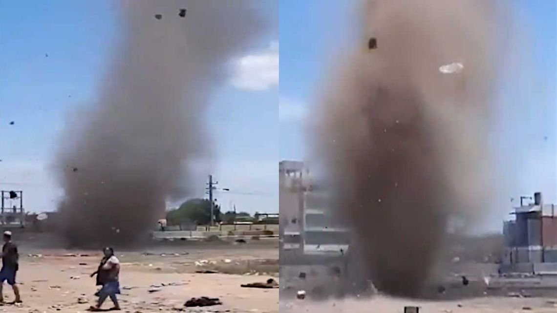 Reportaron un remolino de polvo y tierra en Florencio Varela