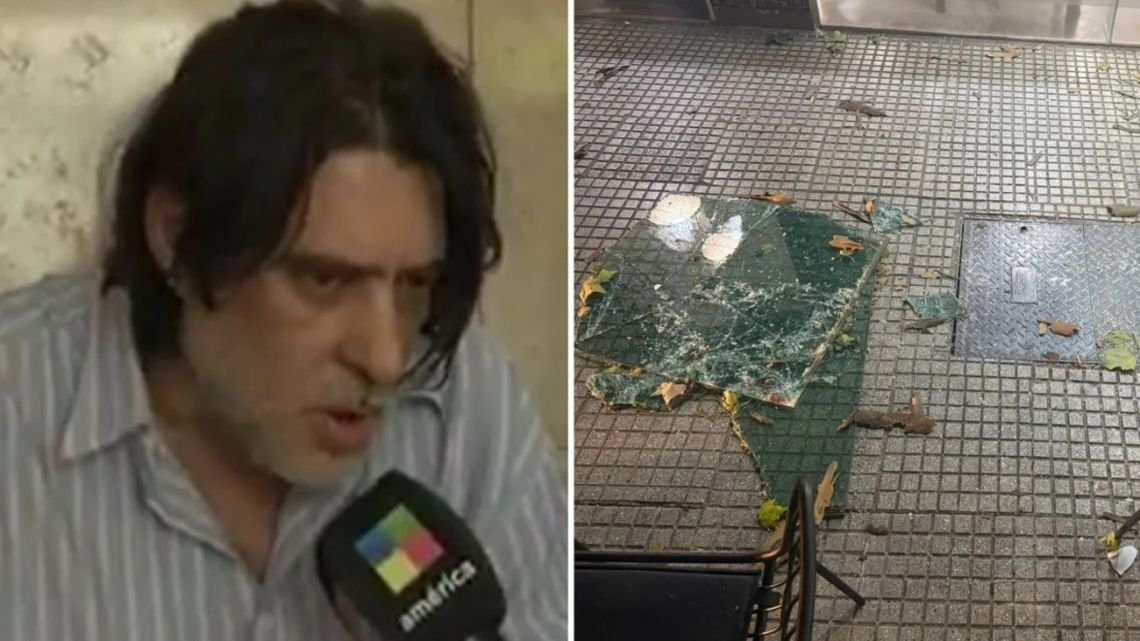 Habló el hombre al que le cayó un vidrio mientras tomaba café: «Tuve toda la suerte»