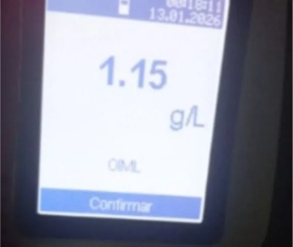 Tenía 1.15 g/L de alcohol en sangre y colisionó en el Centro