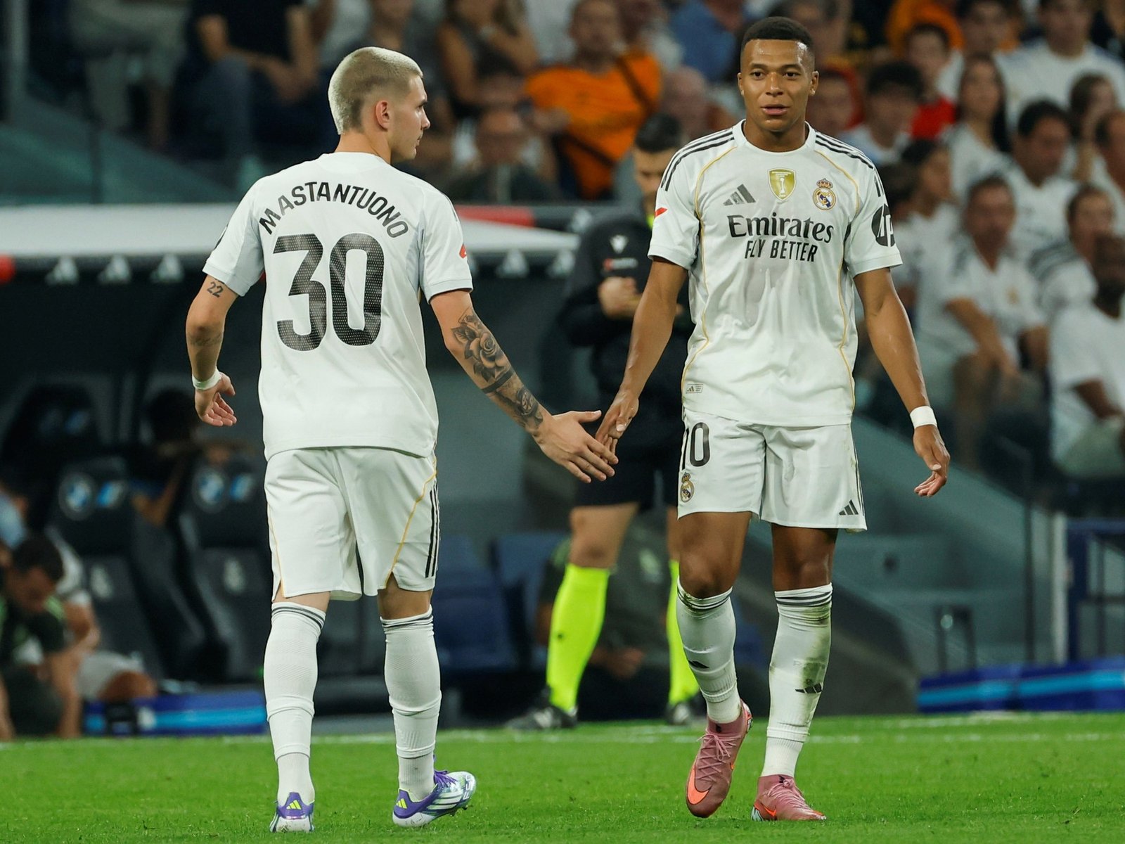 Alivio en el Real Madrid: Franco Mastantuono y Kylian Mbappé se entrenaron con normalidad :: Olé