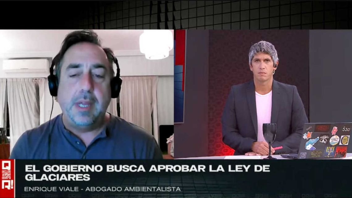 “Quieren que un funcionario decida qué glaciar proteger”, la crítica de Enrique Viale en “QR!” al proyecto de ley de glaciares