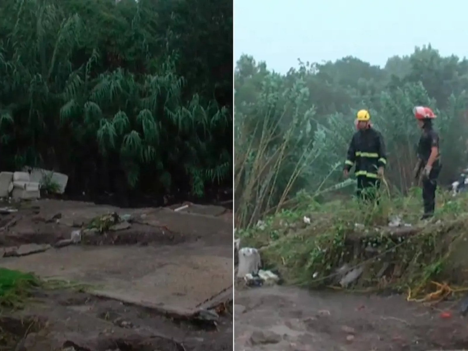 desesperada búsqueda de una madre y su hija arrastradas por un arroyo