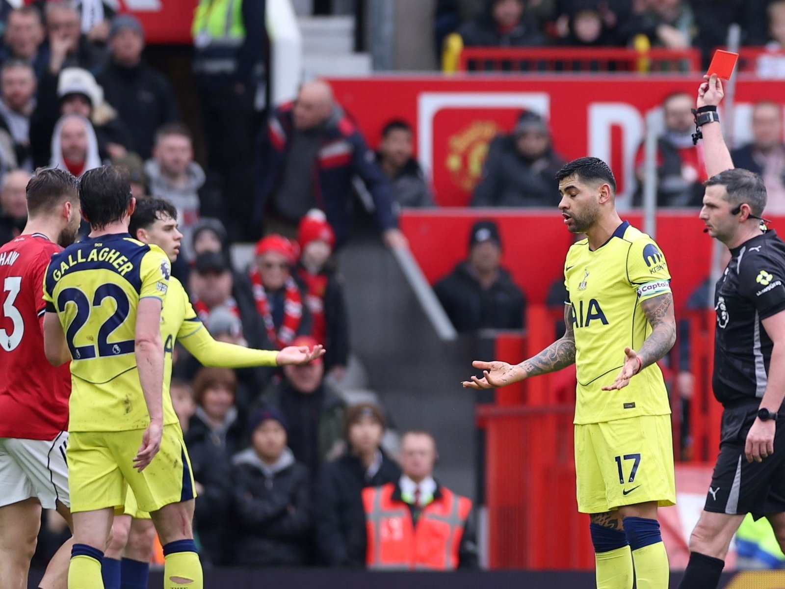 una expulsión cada 25 partidos en Tottenham