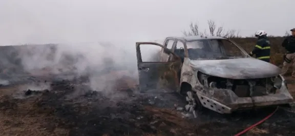Trelew: Robaron animales con una camioneta sustraída en Comodoro y la incendiaron