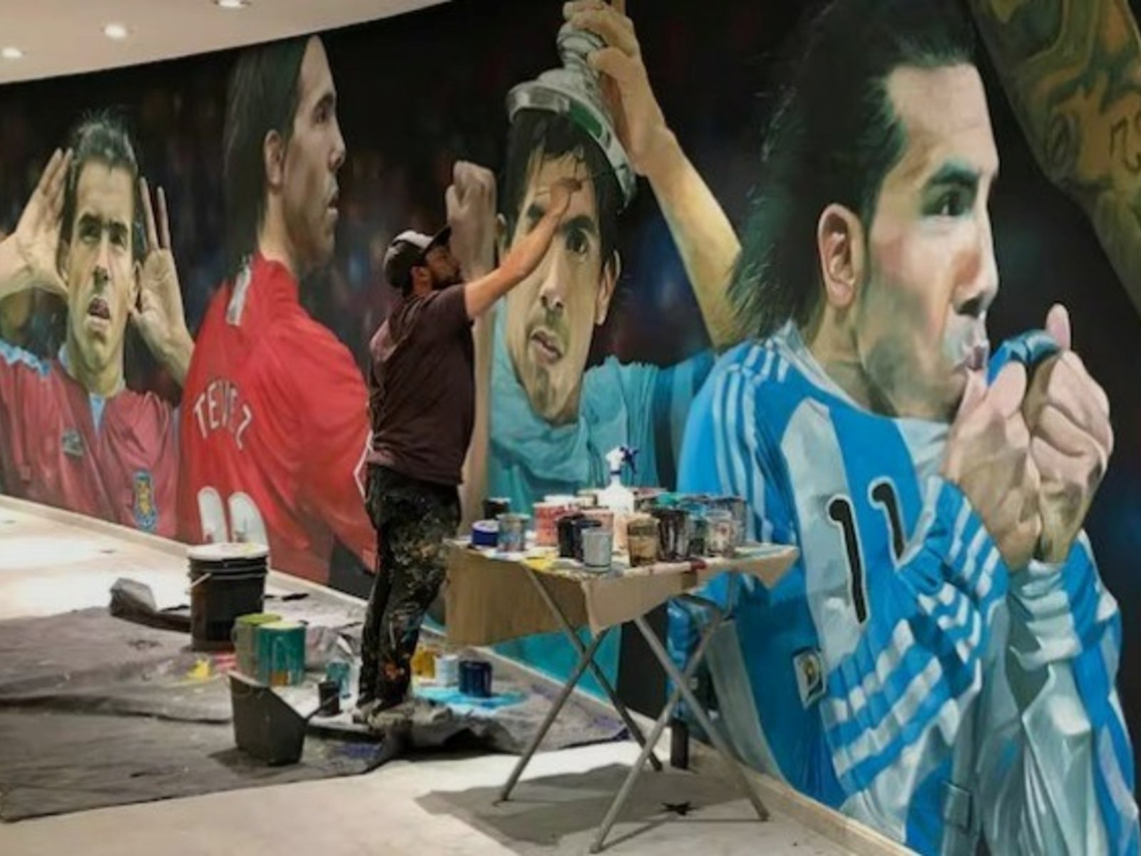 pileta de arena, una mini Bombonera y un museo con las reliquias de su carrera