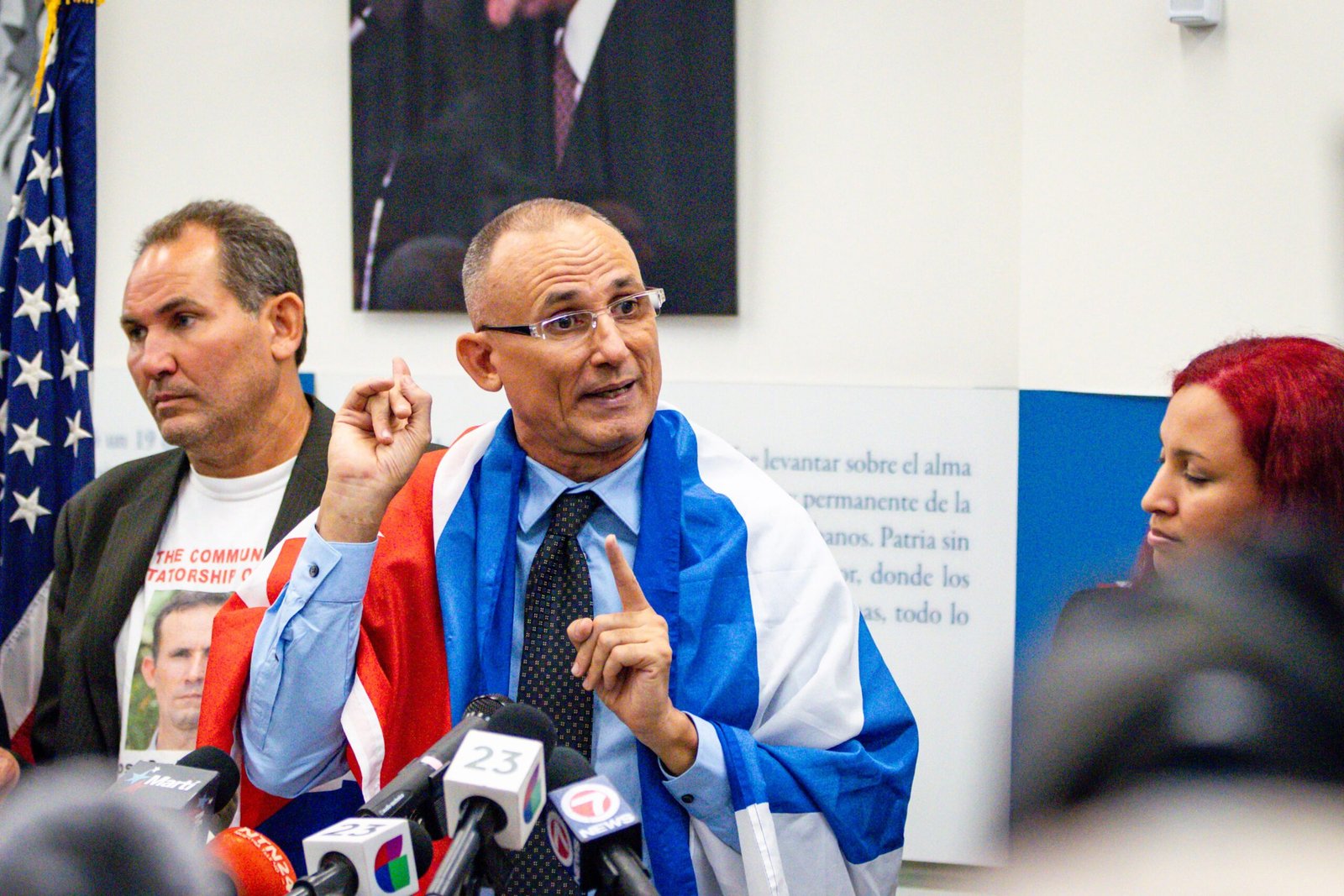 José Daniel Ferrer at a press conference at the Cuban-American National Foundation, in Miami, on October 13, 2025.