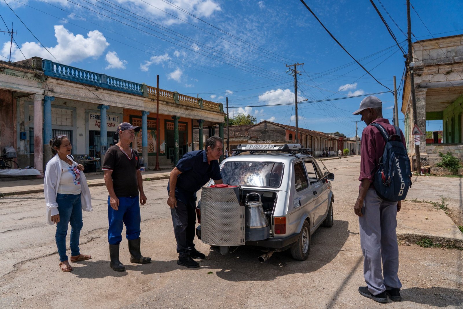 Juan Carlos Pino shows off his car that runs on charcoal in Aguacate, Cuba, on March 24, 2026.