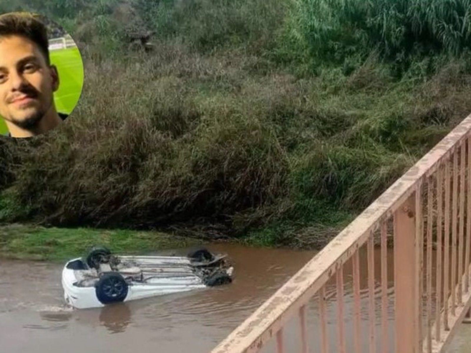 cayó con su auto a un río y pasó 24 horas en el agua hasta que un ciclista lo vio