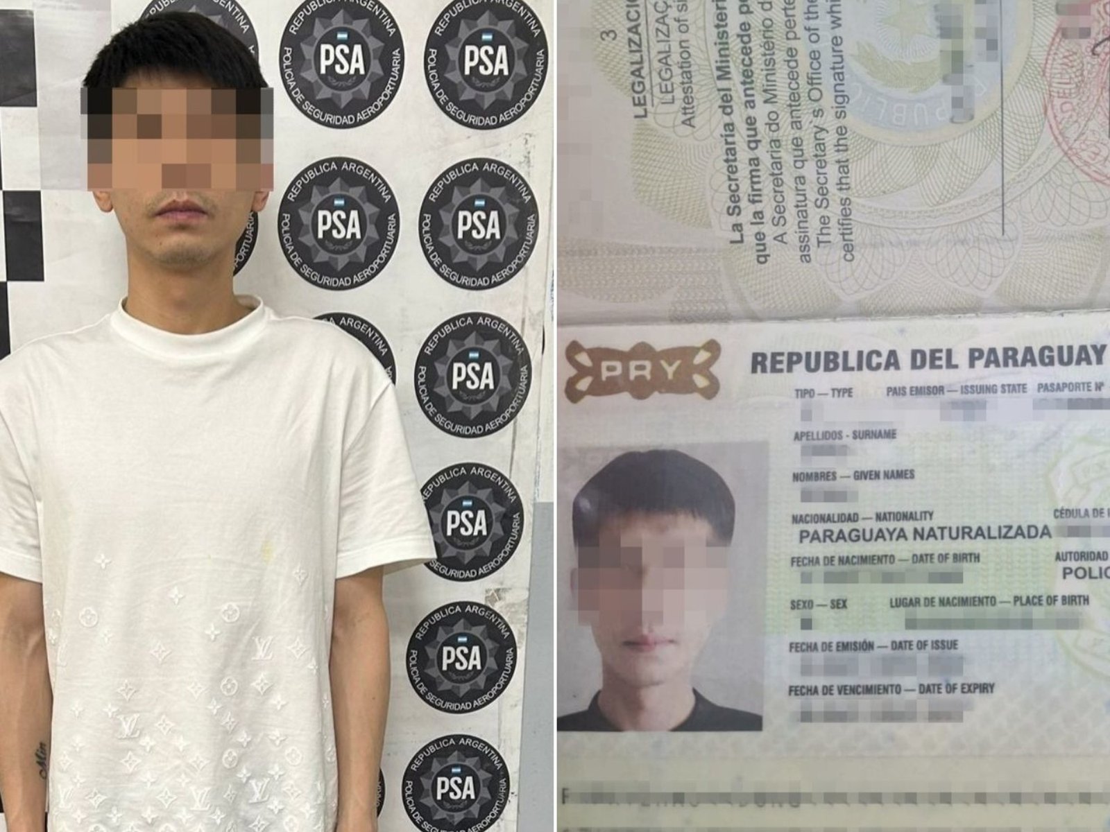 llegó en un vuelo desde París con un pasaporte trucho de Paraguay