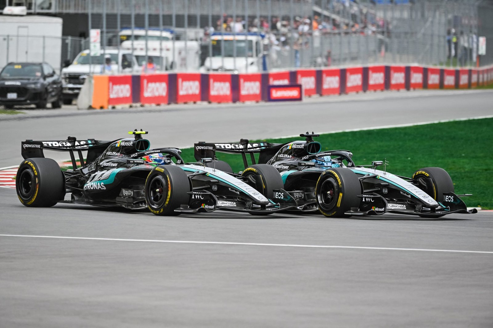 Arañazos en Mercedes: pole para Russell en Canadá, tras enzarzarse cera con Antonelli