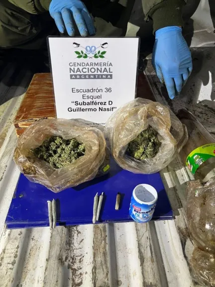 Gendarmería secuestró marihuana y cigarrillos de cannabis en Tecka