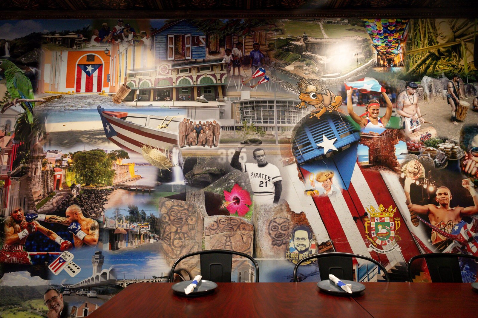 Mural alusivo a Puerto Rico en el Restaurante Grillers, en Kissimmee, Florida, el 13 de mayo de 2026.