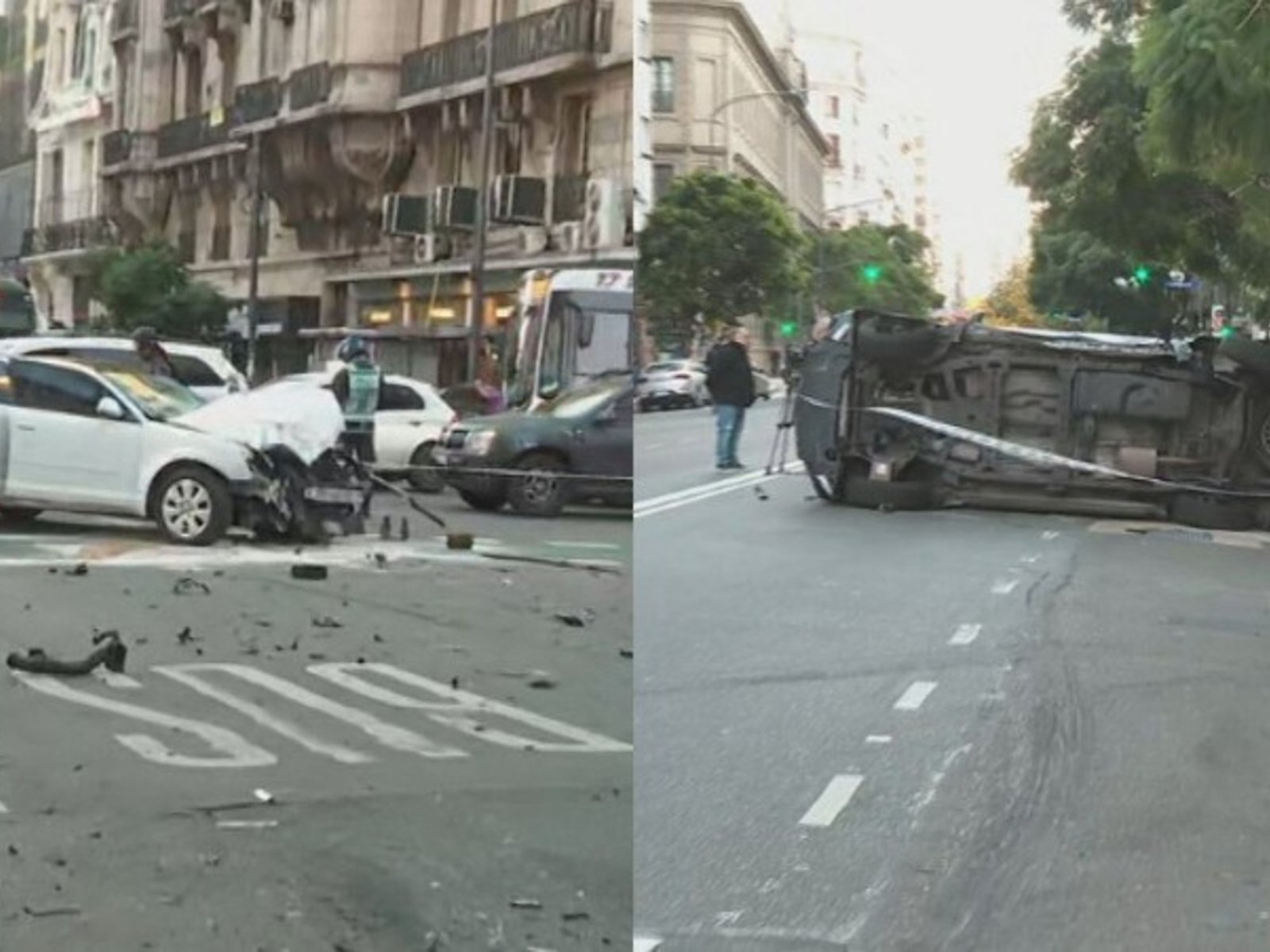 hay siete heridos y el móvil policial terminó volcado