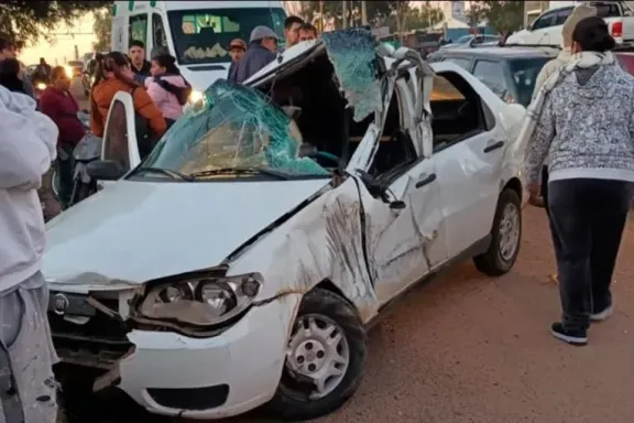 Alcoholizado en una retroexcavadora causó destrozos