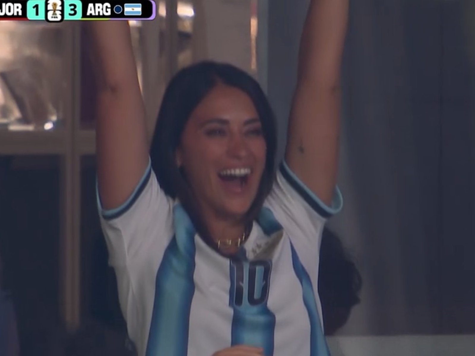 Antonela Roccuzzo explotó en el gol de Messi y el regalo de De Paul a Maxi López