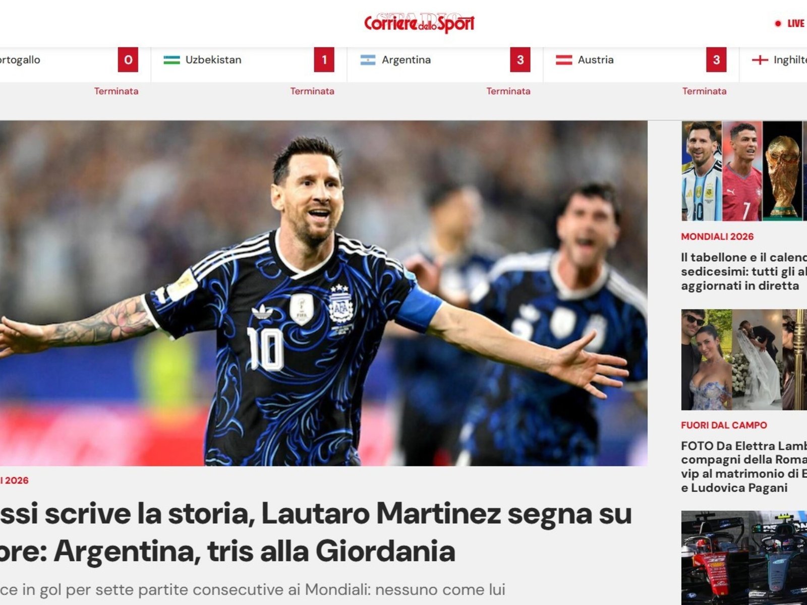 los medios del mundo se rinden ante otro récord de Leo en Argentina vs Jordania