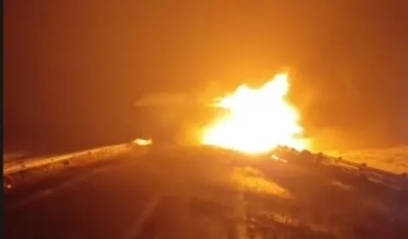 Dos camioneros sobrevivieron a un impactante choque e incendio en Santa Cruz