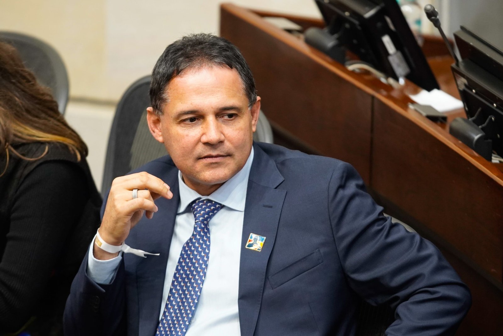 Honorio Henríquez en el Senado de la República, en Bogotá, este lunes.