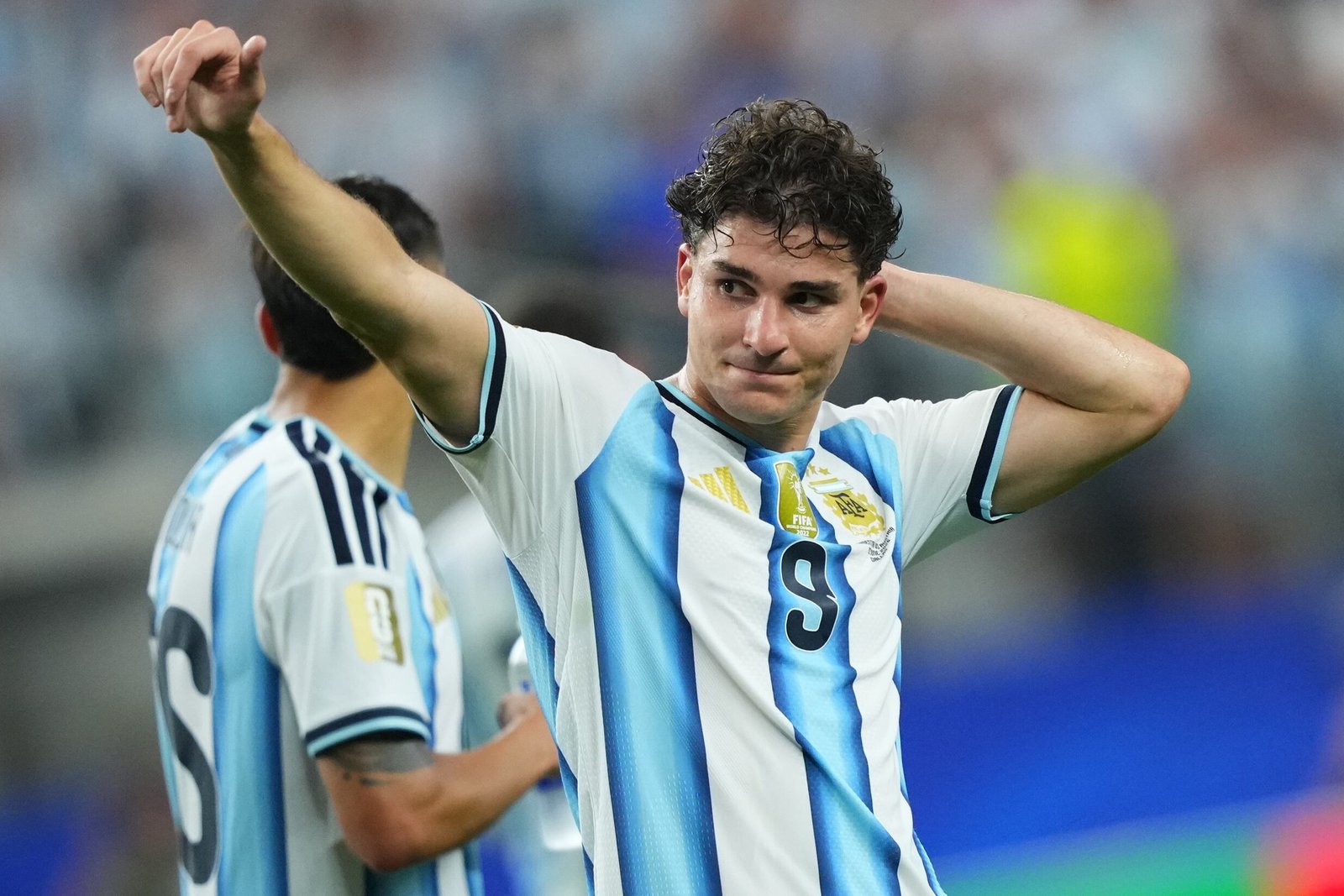 Julián Alvarez durante un partido de la Copa del Mundo 2026.