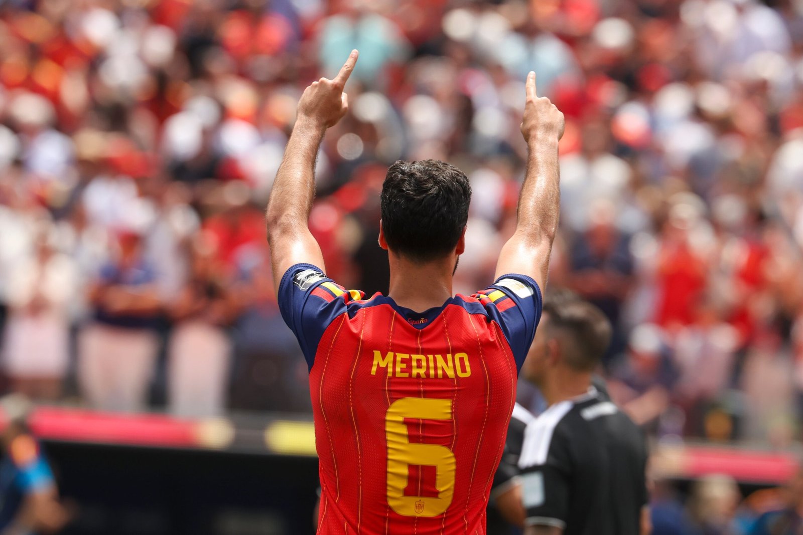 Merino celebra la victoria ante Bélgica.