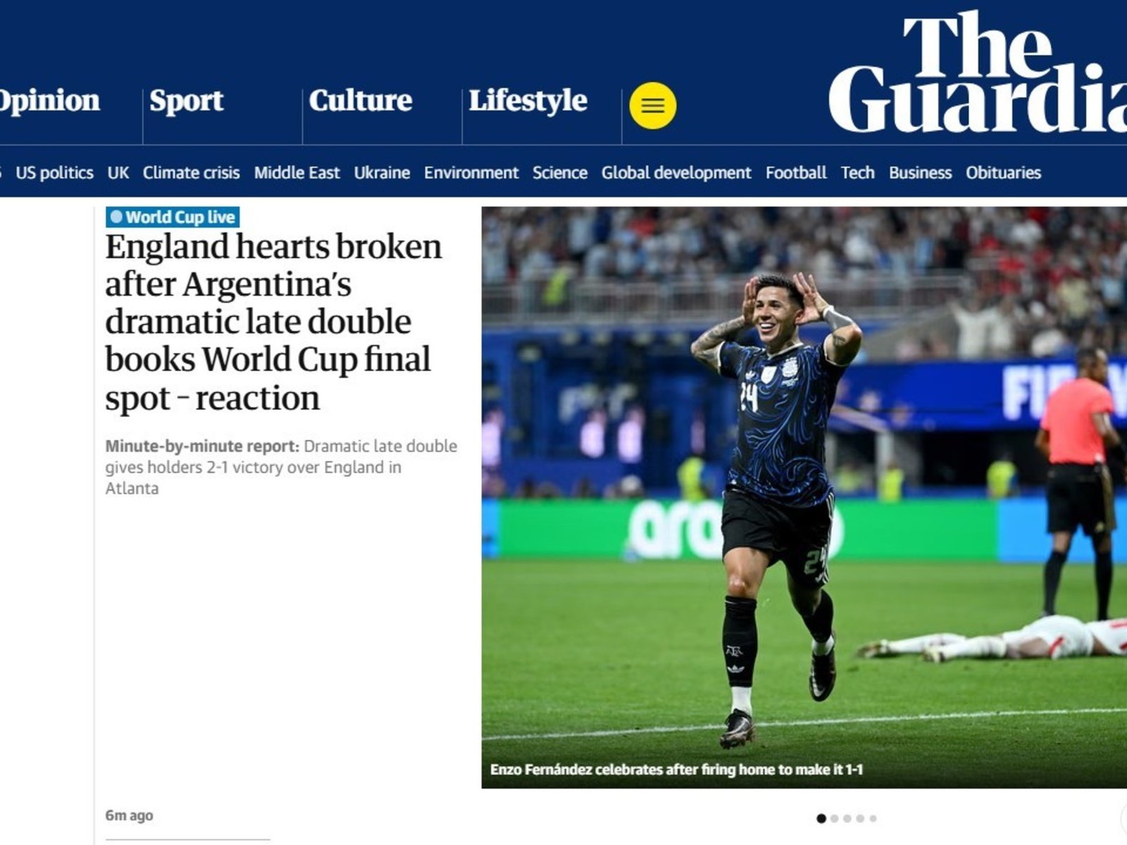 así contaron los medios ingleses la remontada de Argentina y la derrota de Inglaterra