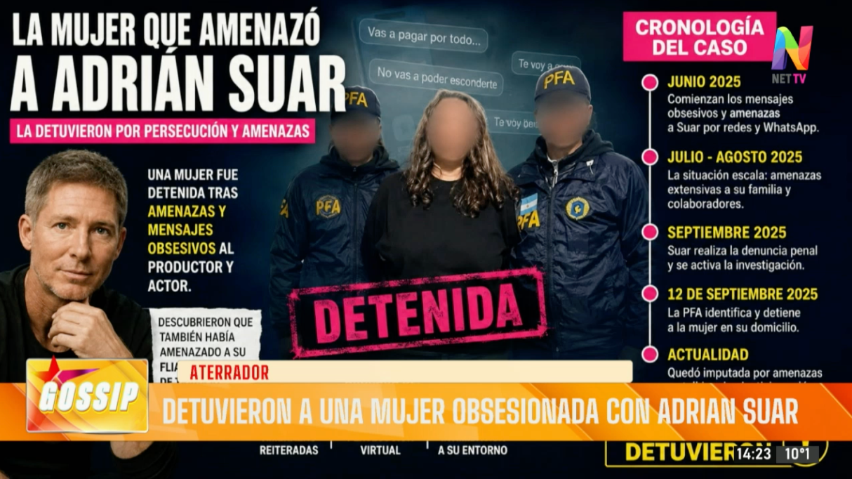Adrián Suar habló tras la detención de una mujer acusada de amenazar a sus producciones: qué dijo