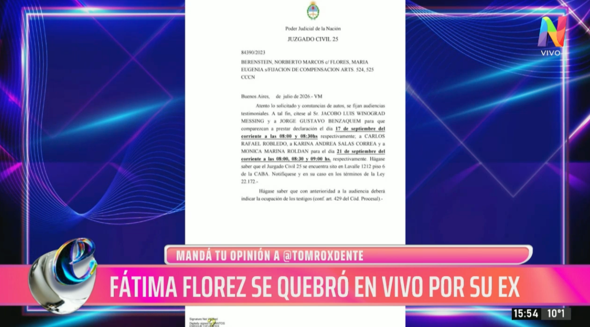 Tras el llanto de Fátima Flórez, se conocieron nuevos detalles de su conflicto judicial con Norberto Marcos