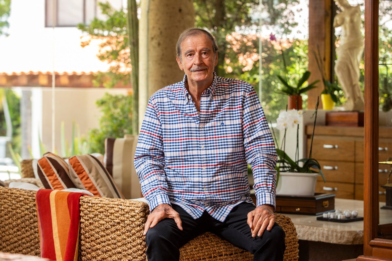 El expresidente mexicano Vicente Fox  en su casa en Guanajuato.