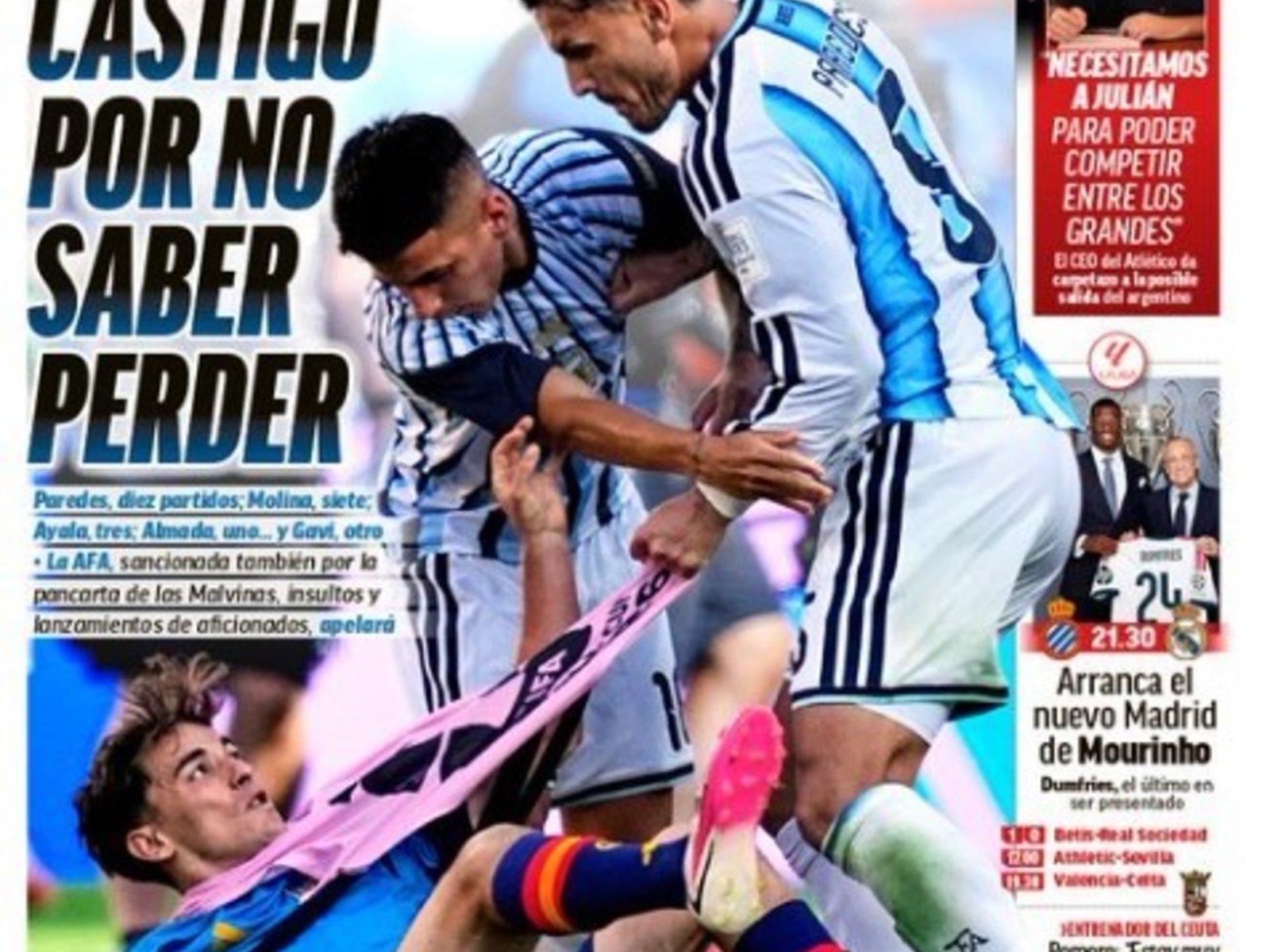 la lapidaria portada de Marca por las sanciones de la FIFA a la Selección Argentina