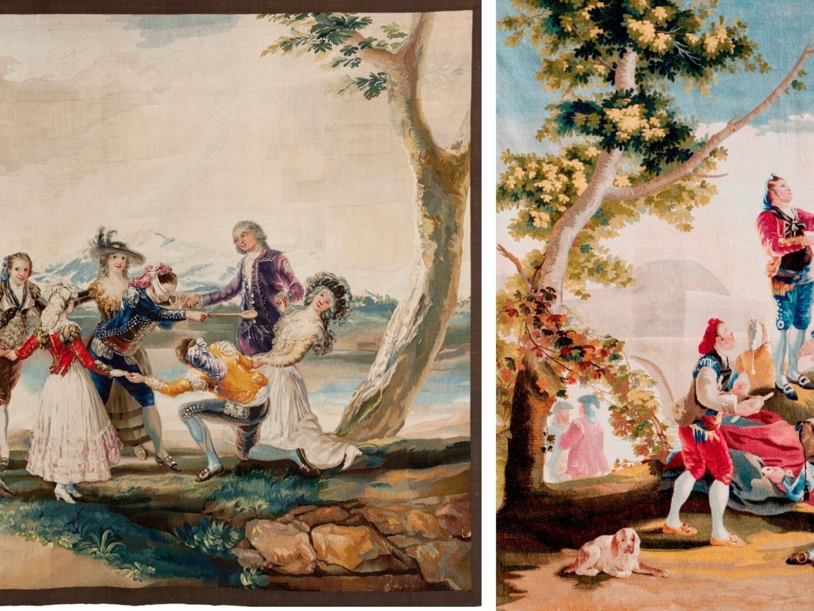 Dos tapices de Goya llegaron por primera vez a la Argentina y se exhibirán en el Bellas Artes