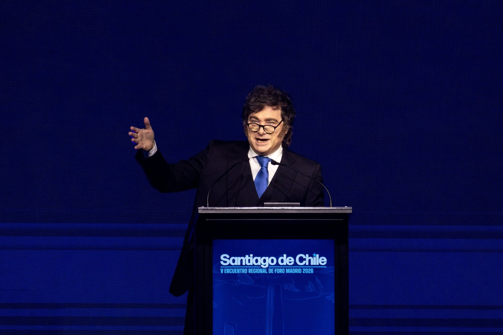 Javier Milei en Santiago, Chile, el 3 de septiembre.