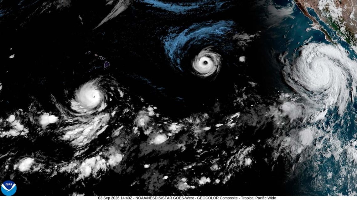 Tres ciclones avanzan en simultáneo sobre el océano Pacífico por el fenómeno El Niño