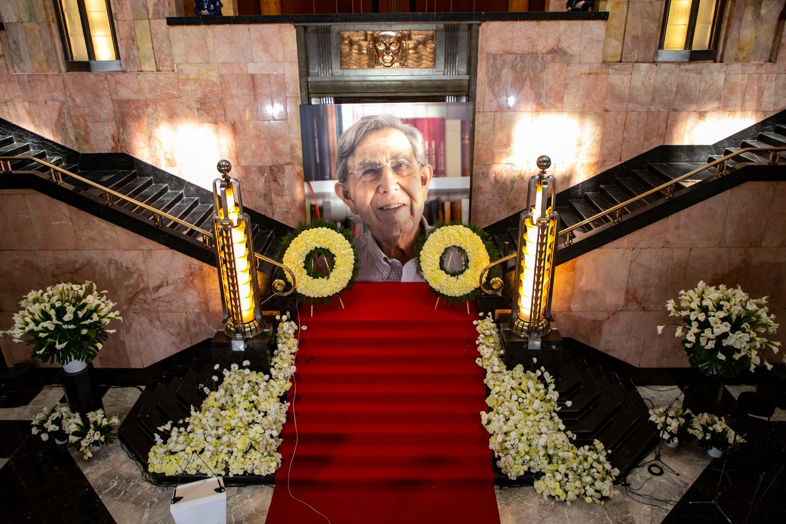 El homenaje a Cuauhtémoc Cárdenas, en el Palacio de Bellas Artes, esta mañana.